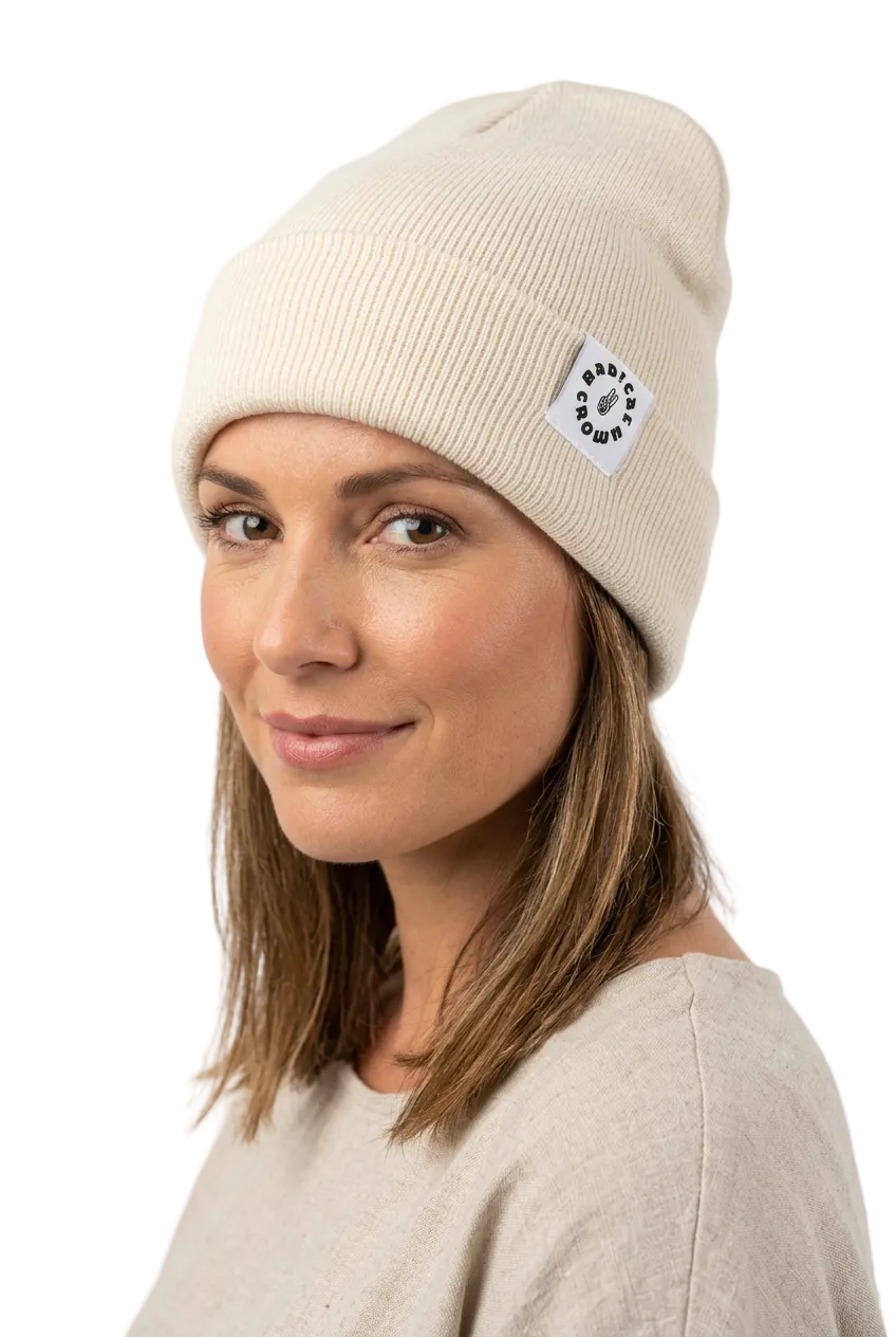 Cream Satin Lined Beanie