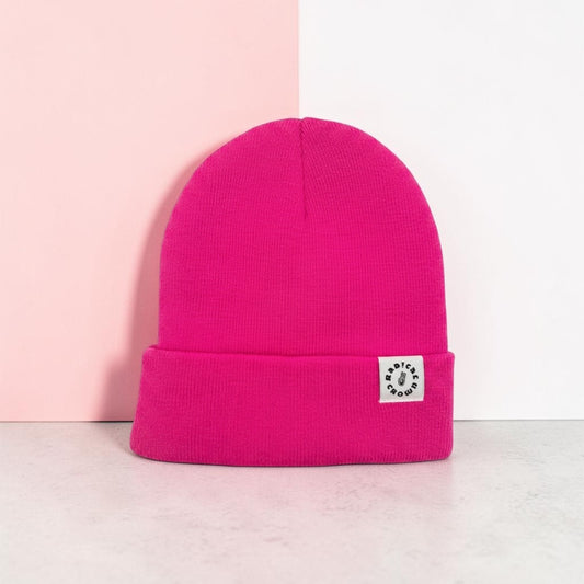 Neon Pink Satin Lined Beanie