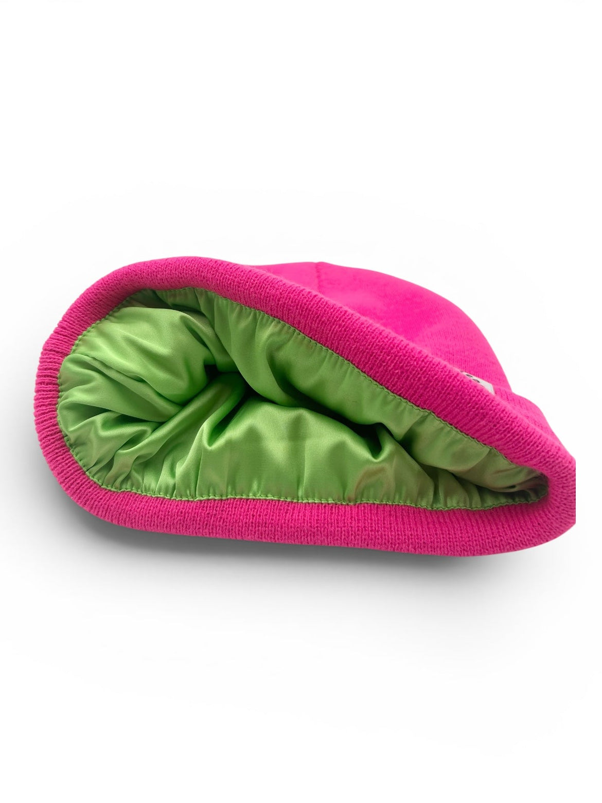 Neon Pink Satin Lined Beanie